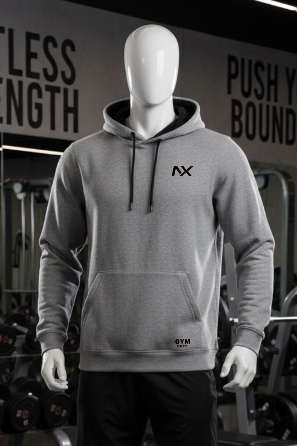Sweat à capuche NX Gym Dept – Gris Chiné