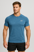 T-shirt bleu Chiné ajusté NoexGym