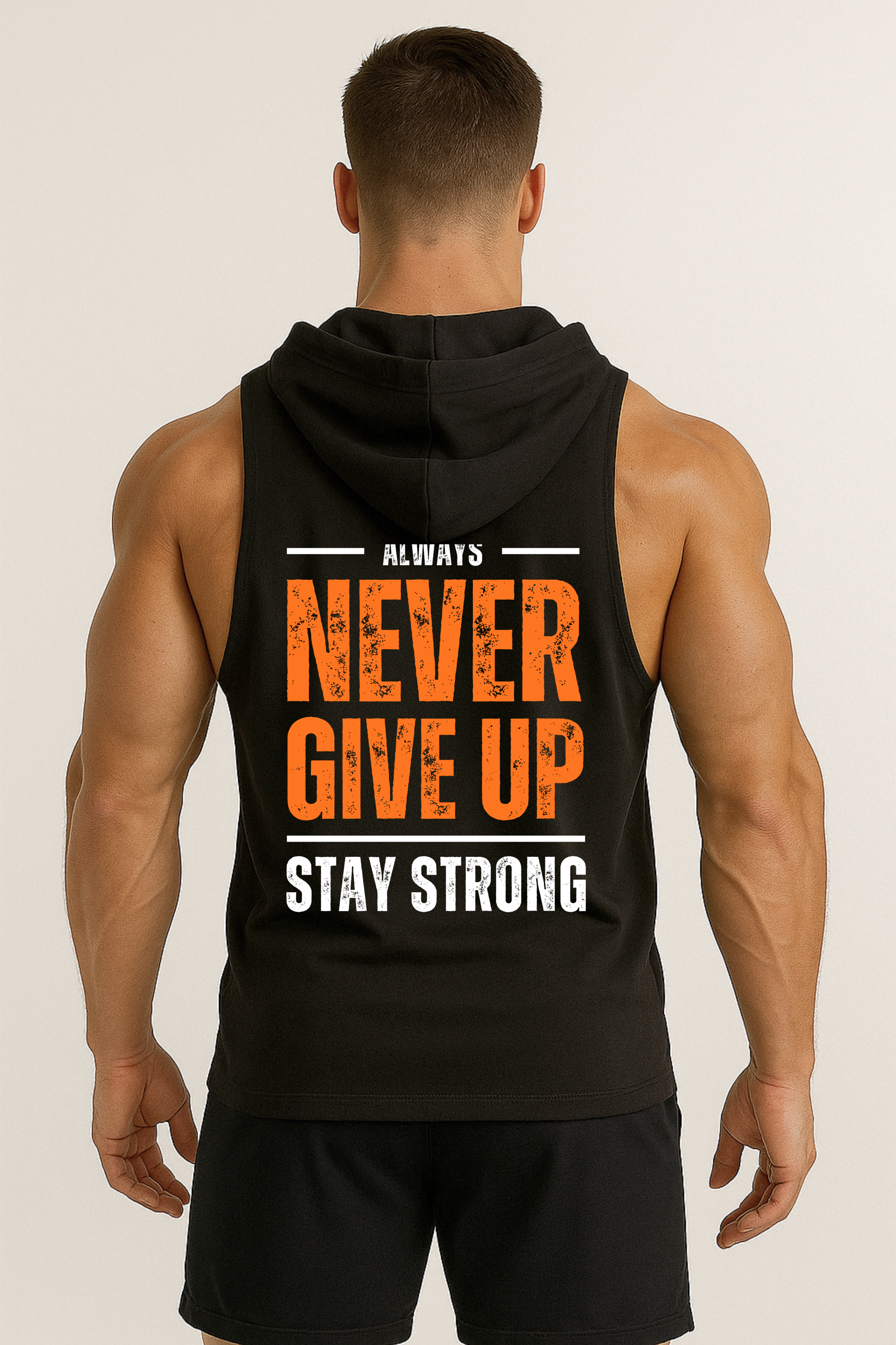 Never give up Muscle hoodie