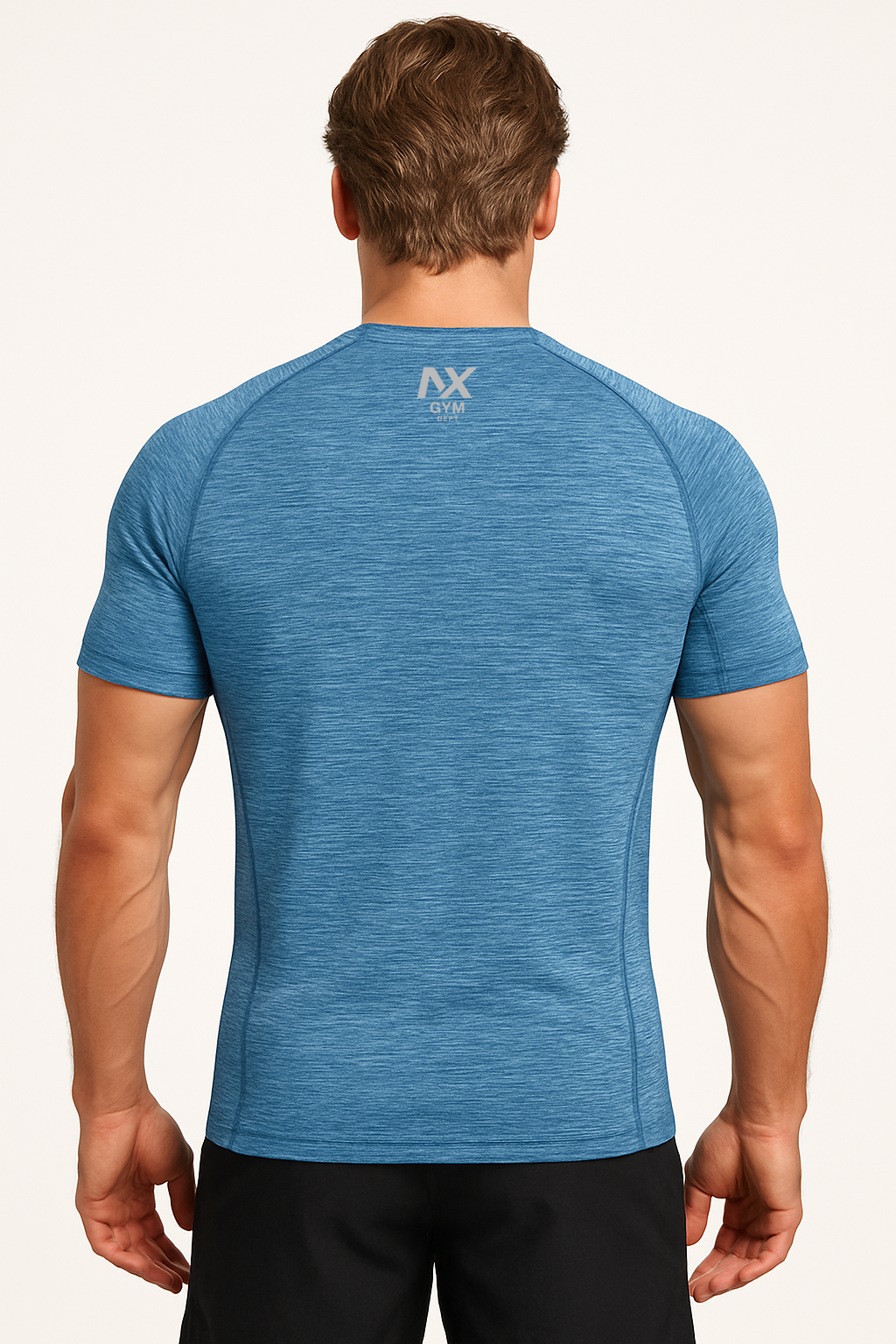 T-shirt bleu Chiné ajusté NoexGym